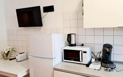 Küche/Küchenzeile in der Unterkunft ELENA flat LILIE, Oberhausen Zentrum CentrO Westfield