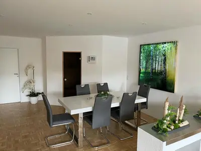 Ein Sitzbereich in der Unterkunft My Home Deluxe Ferienwohnung Sauna