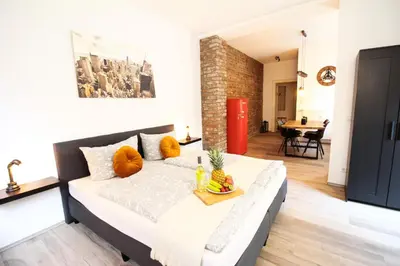 Ein Sitzbereich in der Unterkunft Moderne Apartments City Stadtnah -JUNIK Apartments