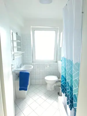 Ein Badezimmer in der Unterkunft Blaue Insel neben Hbf-Duisburg