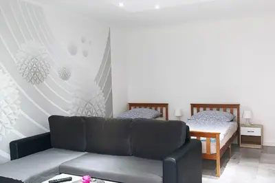 Ein Sitzbereich in der Unterkunft 3 room holiday flat