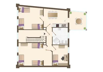 Grundriss der Unterkunft Modern 3-Room Apartment with Winter Garden, Free Parking in Hagen - HA01