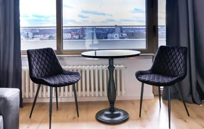 Ein Sitzbereich in der Unterkunft RüSuite XL I 2-Zimmer Apartment I Balkon I Netflix