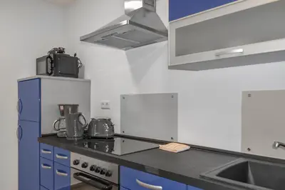 Küche/Küchenzeile in der Unterkunft Apartment mit Terrasse, privater Eingang und Parkplatz