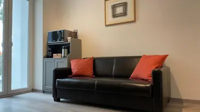 Ein Sitzbereich in der Unterkunft JayBnB - Apartment in zentraler Lage zur Dortmunder Innenstadt
