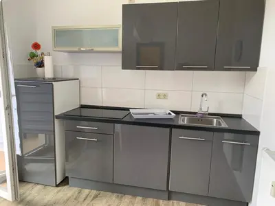 Küche/Küchenzeile in der Unterkunft Alles was man braucht, 1-Zimmer Wohnung