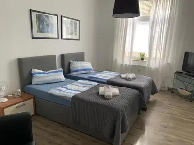 Ein Bett oder Betten in einem Zimmer der Unterkunft Alles was man braucht, 1-Zimmer Wohnung