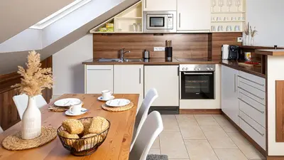 Küche/Küchenzeile in der Unterkunft Schöne gemütliche Wohnung in Marl