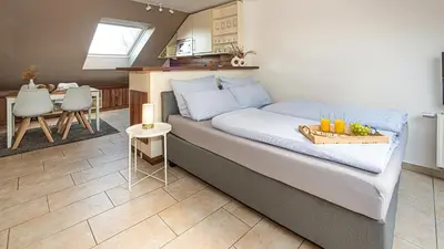 Ein Bett oder Betten in einem Zimmer der Unterkunft Schöne gemütliche Wohnung in Marl