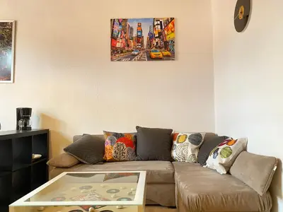 Ein Sitzbereich in der Unterkunft Schöne Wohnung zwischen Uni Duisburg und Hbf