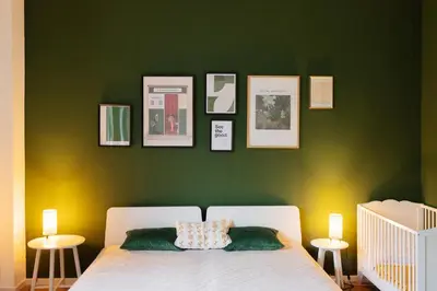 Ein Bett oder Betten in einem Zimmer der Unterkunft Big apartment with Parking, 30 min to Düsseldorf