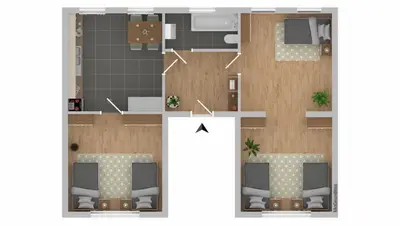 Grundriss der Unterkunft CosyHomes24 - Workers apartment with parking space - VE01