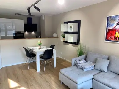 Küche/Küchenzeile in der Unterkunft Kleiner Koenig - Appartement im Stadtzentrum