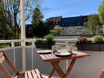 Ein Balkon oder eine Terrasse in der Unterkunft Kleiner Koenig - Appartement im Stadtzentrum