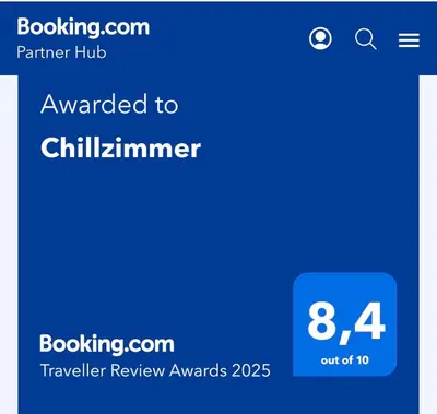 Ein Zertifikat, Auszeichnung, Logo oder anderes Dokument, das in der Unterkunft Chillzimmer ausgestellt ist