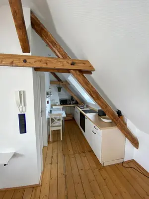 Küche/Küchenzeile in der Unterkunft Messeapartment Stockum