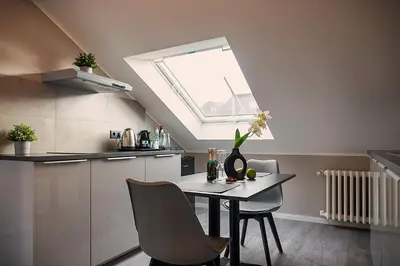 Küche/Küchenzeile in der Unterkunft Liro Hotel Moers