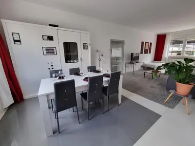 Küche/Küchenzeile in der Unterkunft Schönes modernes Loft in Essen, Schaltzentrale