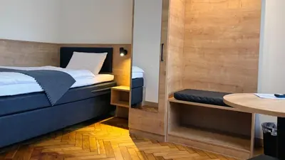 Ein Bett oder Betten in einem Zimmer der Unterkunft Erler Koornhuus # Herberge # Bett & Bike