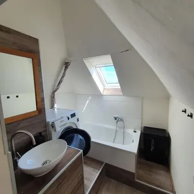 Ein Badezimmer in der Unterkunft Ferienwohnung Fernblick