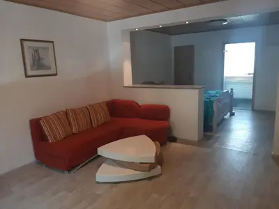 Ein Sitzbereich in der Unterkunft Schöne Ferienwohnung