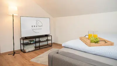 Ein Bett oder Betten in einem Zimmer der Unterkunft Neue Ferienwohnung in Marl