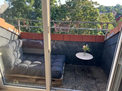Ein Sitzbereich in der Unterkunft Gemütliches Apartment in Essen
