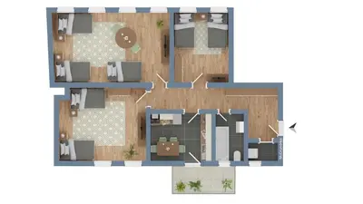 Grundriss der Unterkunft CosyHomes24 - centrally with balcony and parking space - IL01a