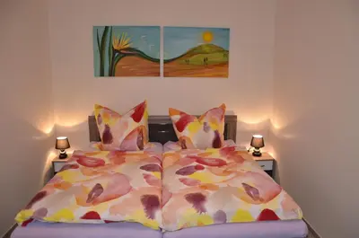 Ein Bett oder Betten in einem Zimmer der Unterkunft Ferienwohnung in Fuhlenbrock