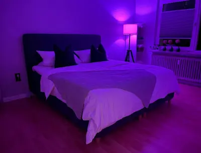 Ein Bett oder Betten in einem Zimmer der Unterkunft Wohnung in Wuppertal Elberfeld