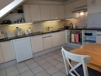 Küche/Küchenzeile in der Unterkunft Haus Homann-Schneider, Apartment Stefan