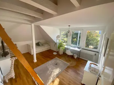 Ein Bett oder Betten in einem Zimmer der Unterkunft (Messe)Zimmer mit Bad und Ankleideraum + Parkplatz