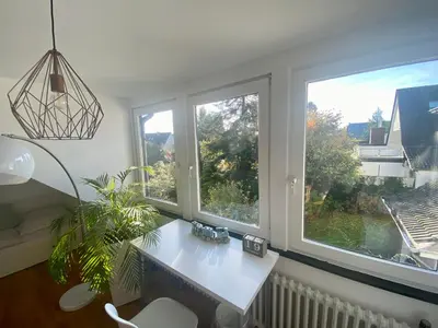 Ein Balkon oder eine Terrasse in der Unterkunft (Messe)Zimmer mit Bad und Ankleideraum + Parkplatz