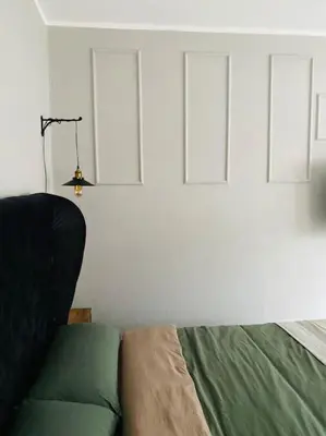 Ein Bett oder Betten in einem Zimmer der Unterkunft Buer City Apartment mit Balkon