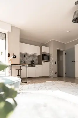 Küche/Küchenzeile in der Unterkunft Buer City Apartment mit Balkon