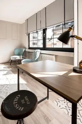 Ein Sitzbereich in der Unterkunft Buer City Apartment mit Balkon