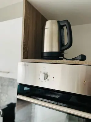 Küche/Küchenzeile in der Unterkunft Buer City Apartment mit Balkon