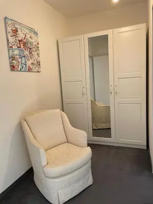 Ein Sitzbereich in der Unterkunft Ideale Unterkunft in Düsseldorf-Nord