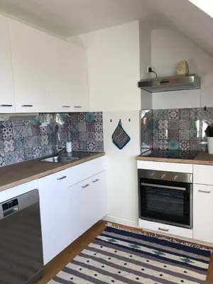 Küche/Küchenzeile in der Unterkunft Ferienwohnung Amsel