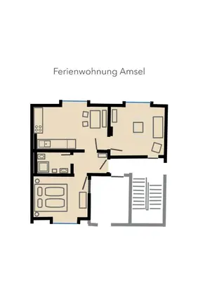 Grundriss der Unterkunft Ferienwohnung Amsel