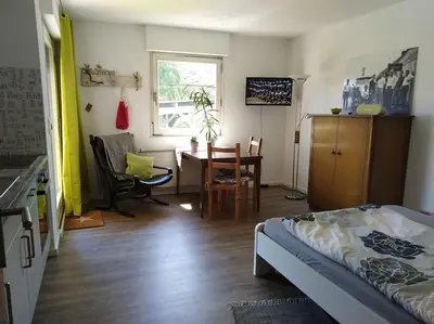 Ein Bett oder Betten in einem Zimmer der Unterkunft FeWo Clemens - Wohnküche + 2 Schlafräume + Bad + Terrasse
