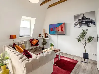 Ein Sitzbereich in der Unterkunft Fabelhafte Apartments zum wohlfühlen mit JUNIK Apartments