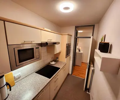 Küche/Küchenzeile in der Unterkunft Komfortable Ferienwohnung Auf dem Höchsten