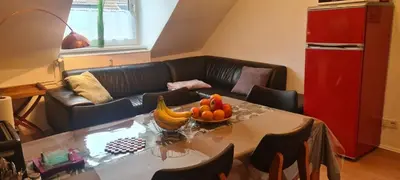 Ein Sitzbereich in der Unterkunft 3 Schlafzimmer &Wohnküche
