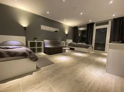Ein Bett oder Betten in einem Zimmer der Unterkunft Ferienwohnung 3,5 Zimmer zentrale Lage