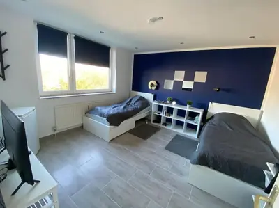 Ein Sitzbereich in der Unterkunft Ferienwohnung 3,5 Zimmer zentrale Lage