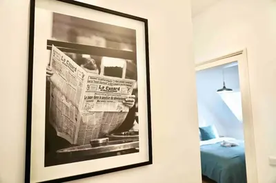 Ein Bett oder Betten in einem Zimmer der Unterkunft Luxuriöses Haus im Trendviertel