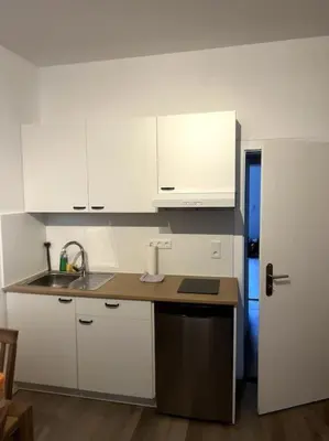 Küche/Küchenzeile in der Unterkunft JayBnB - Geräumiges Apartment am Hafen von Dortmund