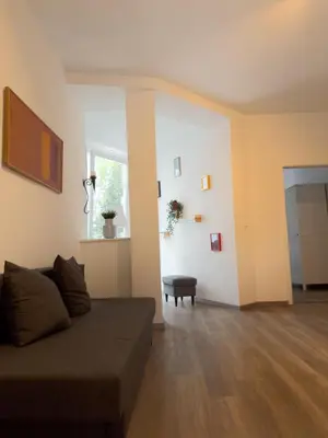 Ein Sitzbereich in der Unterkunft JayBnB - Modern eingerichtetes Apartment zentral in Dortmund