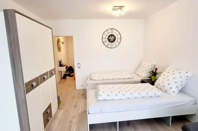 Ein Bett oder Betten in einem Zimmer der Unterkunft Schönes Apartment in Erkrath, Nähe Düsseldorf